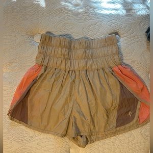 Free People Movement “Way Home” Shorts, Size M - Tan, Pink, and Purple